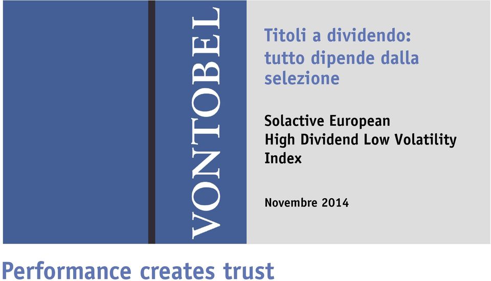 High Dividend Low Volatility Index