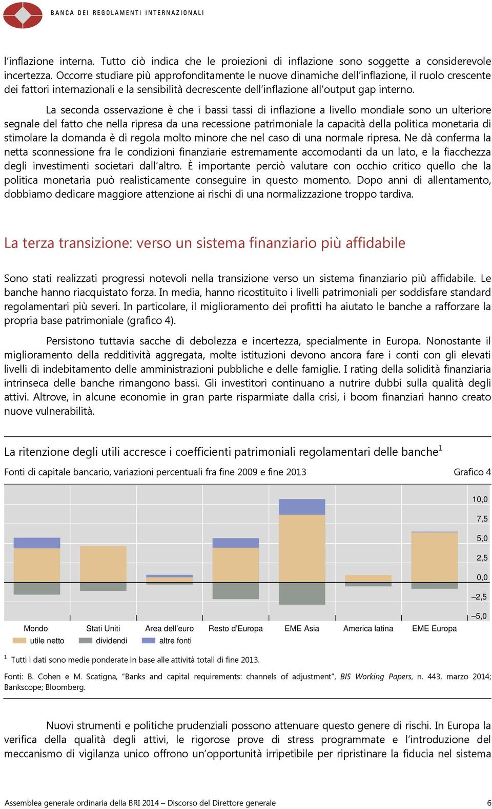 La seconda osservazione è che i bassi tassi di inflazione a livello mondiale sono un ulteriore segnale del fatto che nella ripresa da una recessione patrimoniale la capacità della politica monetaria