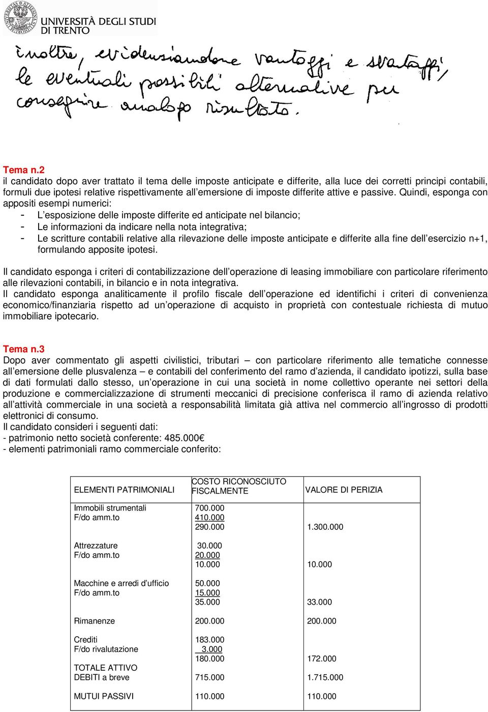 differite attive e passive.