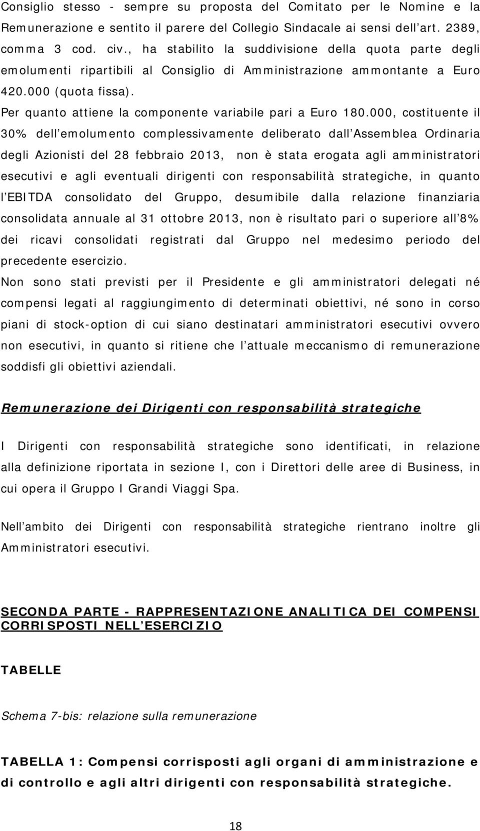 Per quanto attiene la componente variabile pari a Euro 180.