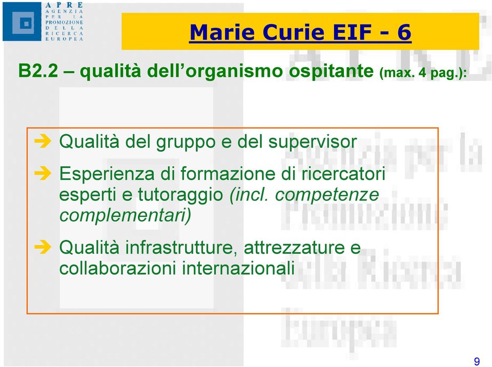 ): Qualità del gruppo e del supervisor Esperienza di formazione di