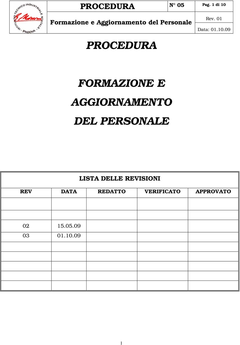 AGGIORNAMENTO DEL PERSONALE LISTA