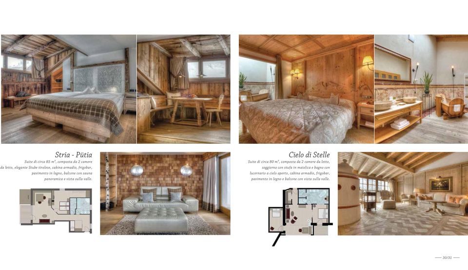 Cielo di Stelle Suite di circa 80 m², composta da 2 camere da letto, soggiorno con stufa in maiolica e