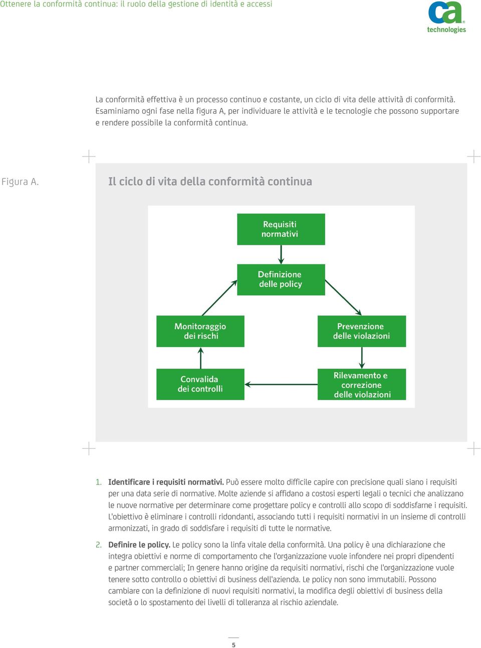 Il ciclo di vita della conformità continua 1. Identificare i requisiti normativi. Può essere molto difficile capire con precisione quali siano i requisiti per una data serie di normative.