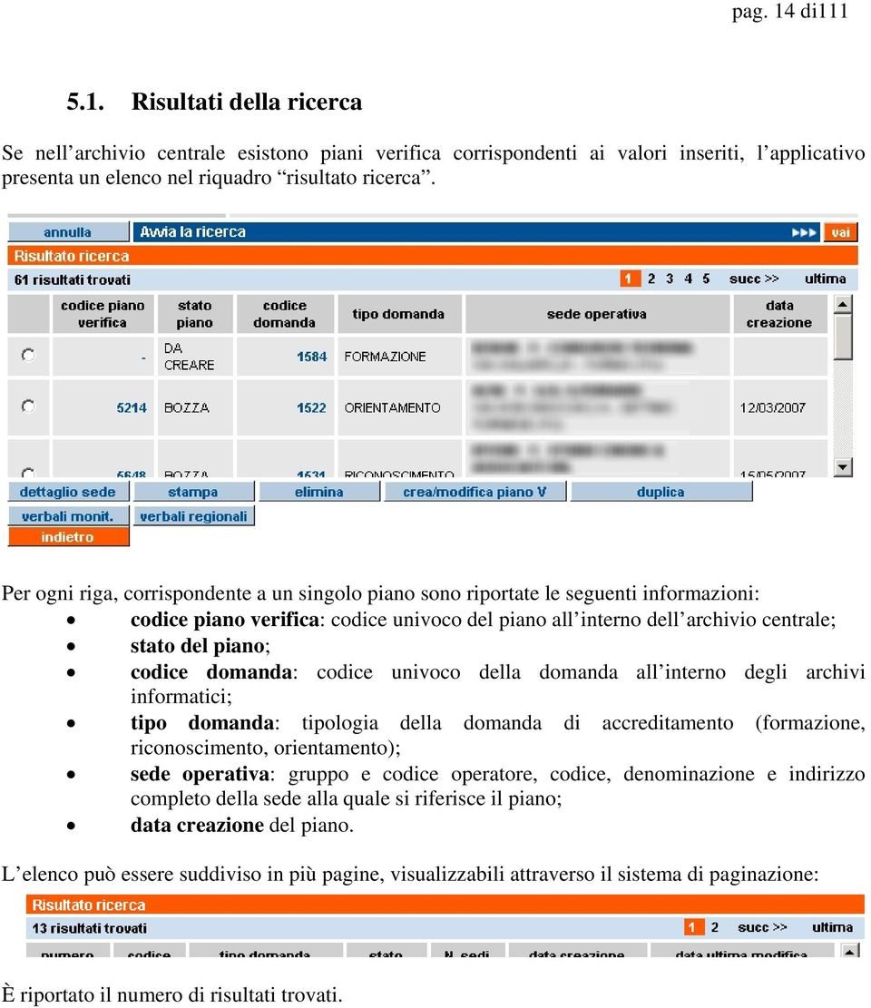 domanda: codice univoco della domanda all interno degli archivi informatici; tipo domanda: tipologia della domanda di accreditamento (formazione, riconoscimento, orientamento); sede operativa: gruppo