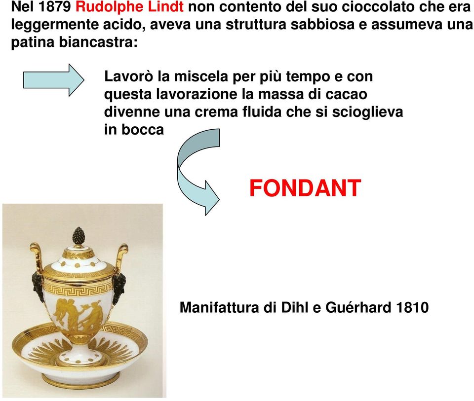 la miscela per più tempo e con questa lavorazione la massa di cacao divenne