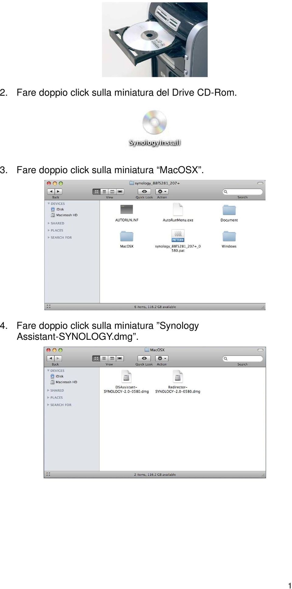 Fare doppio click sulla miniatura MacOSX.