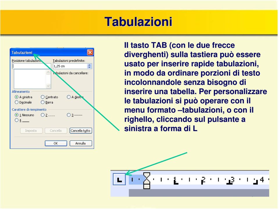 bisogno di inserire una tabella.