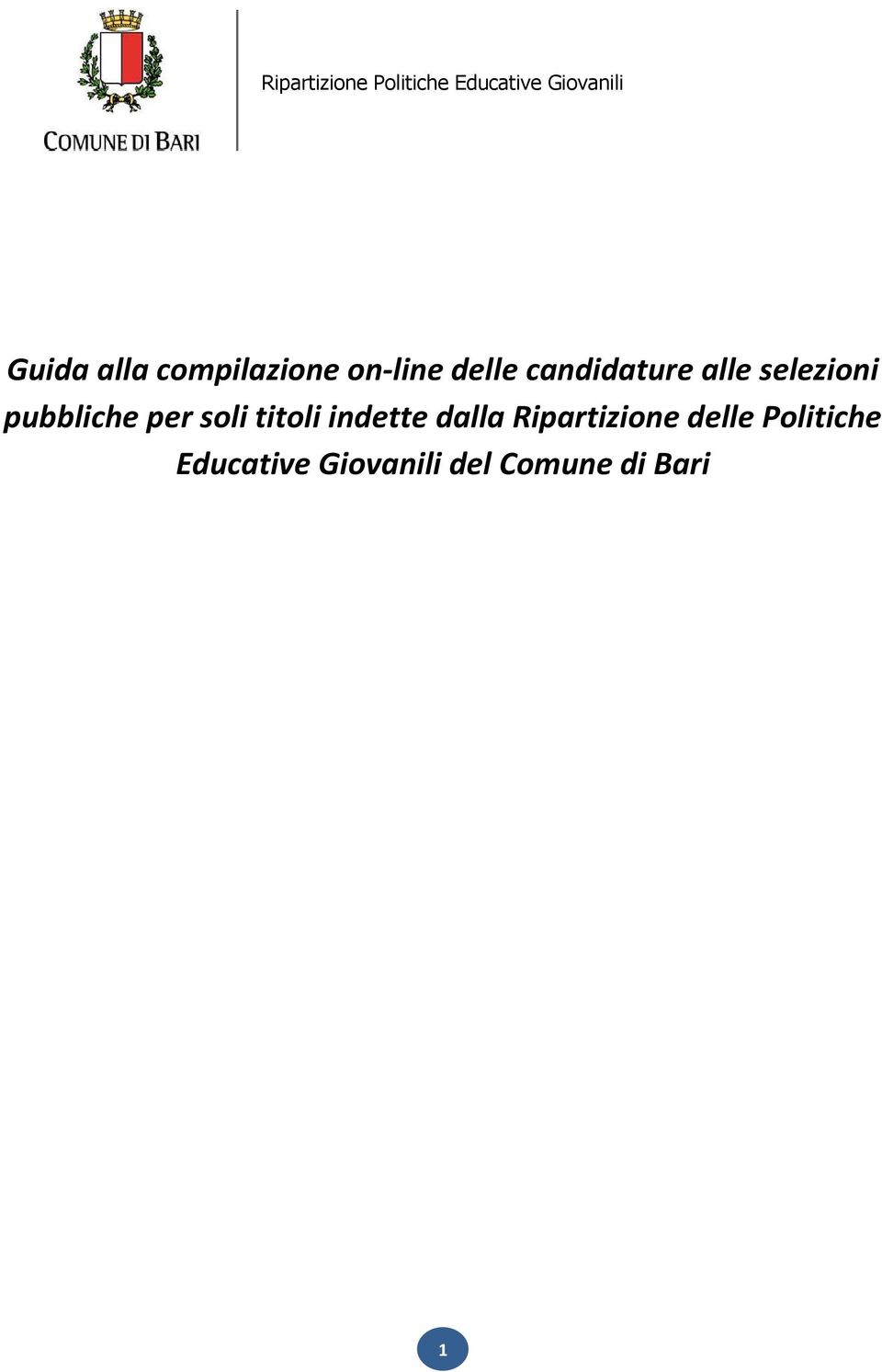 pubbliche per soli titoli indette dalla Ripartizione