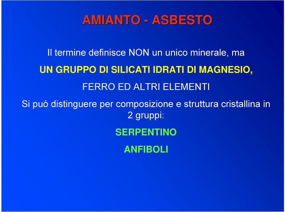 ALTRI ELEMENTI Si può distinguere per composizione