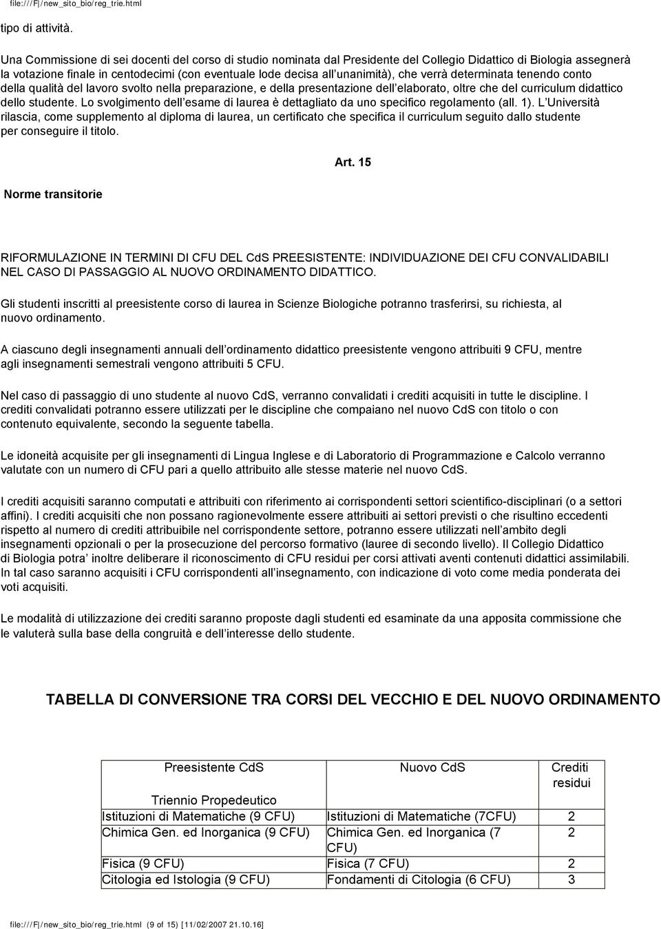 che verrà determinata tenendo conto della qualità del lavoro svolto nella preparazione, e della presentazione dell elaborato, oltre che del curriculum didattico dello studente.