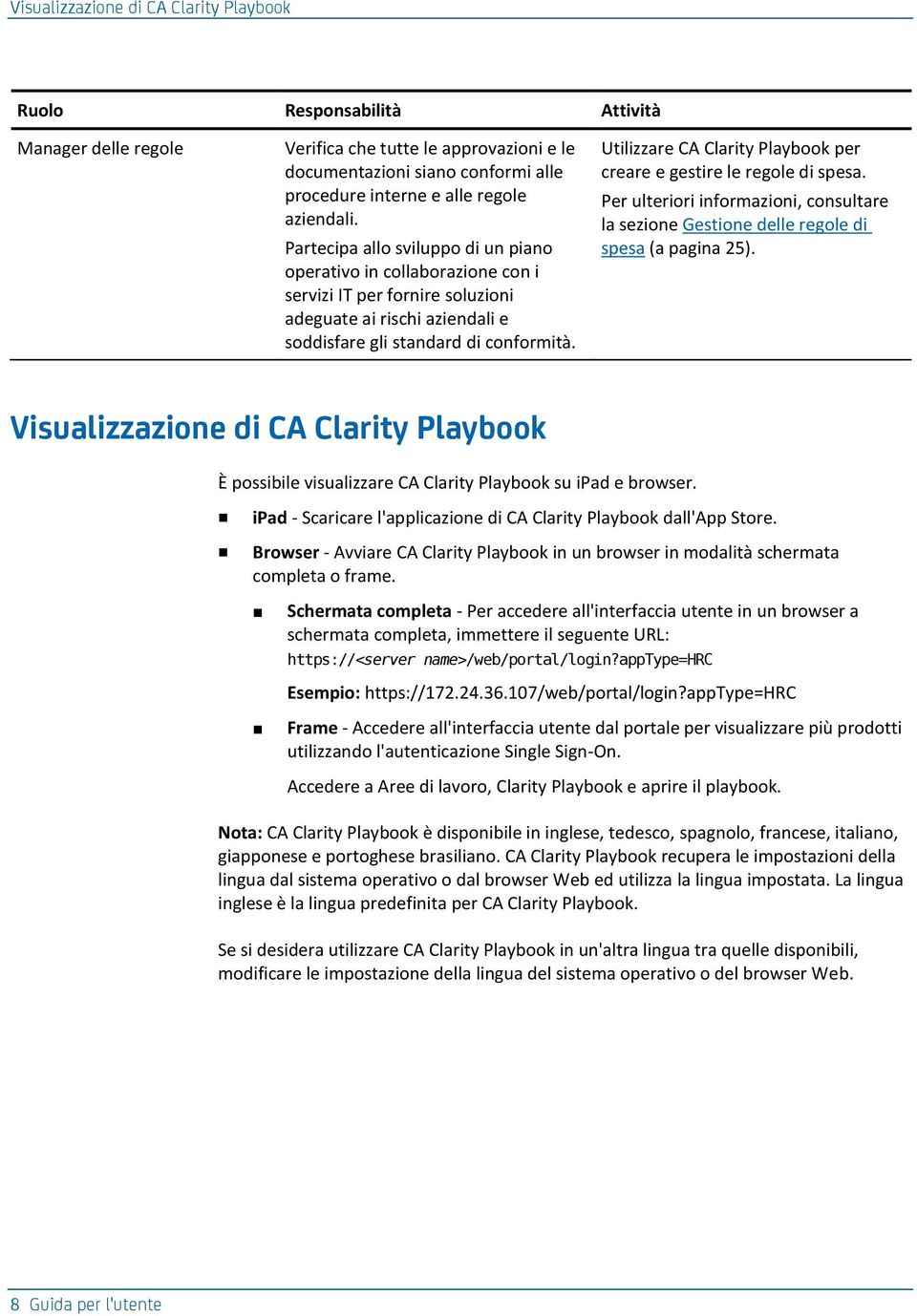 Utilizzare CA Clarity Playbook per creare e gestire le regole di spesa. Per ulteriori informazioni, consultare la sezione Gestione delle regole di spesa (a pagina 25).