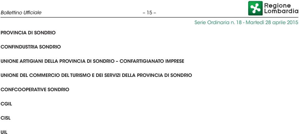 SONDRIO UNIONE ARTIGIANI DELLA PROVINCIA DI SONDRIO