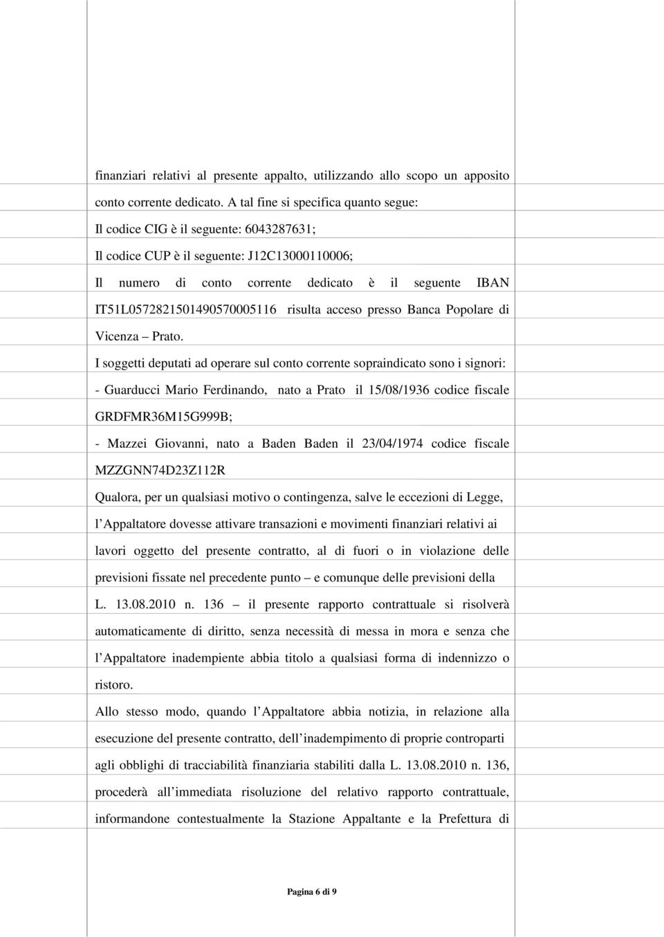 IT51L0572821501490570005116 risulta acceso presso Banca Popolare di Vicenza Prato.