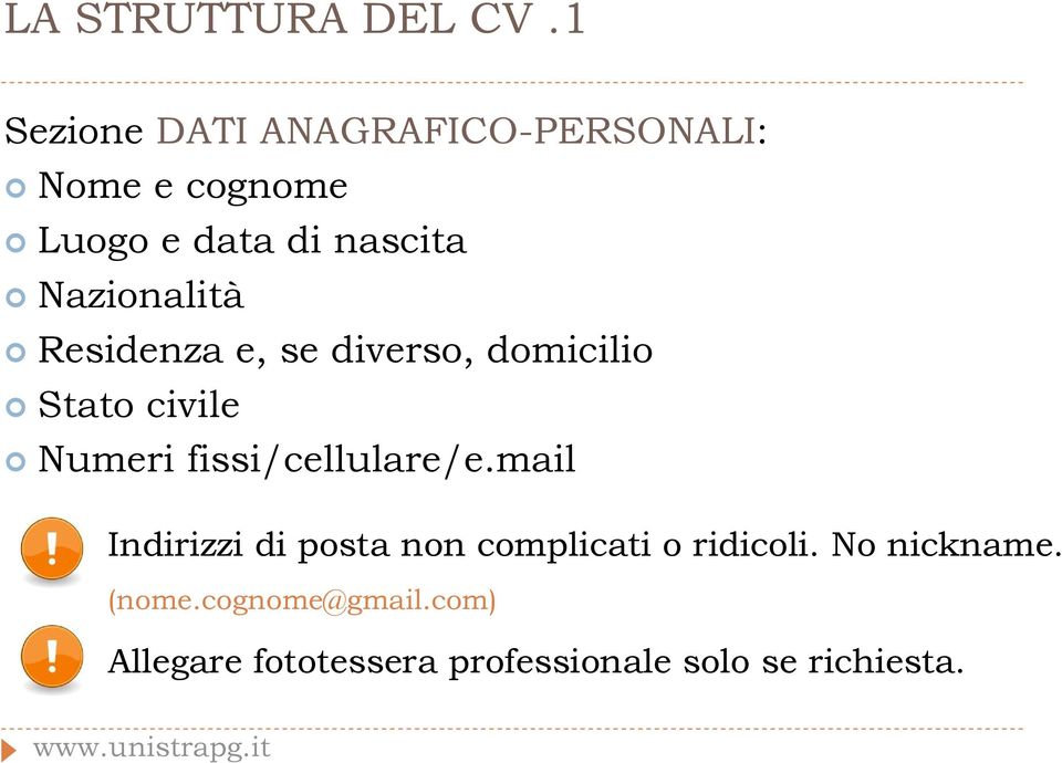 Nazionalità Residenza e, se diverso, domicilio Stato civile Numeri