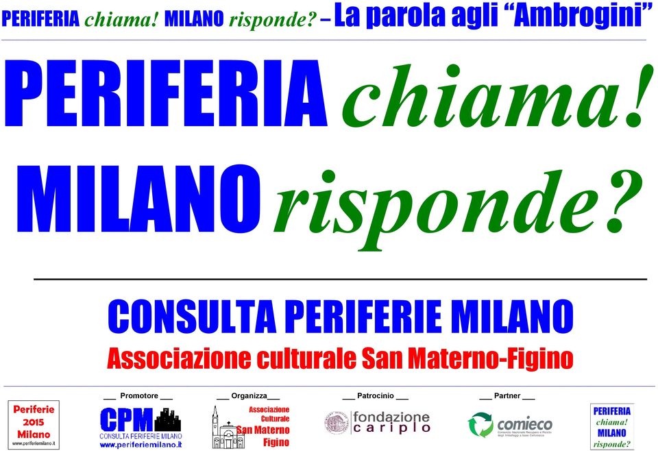 CONSULTA PERIFERIE MILANO