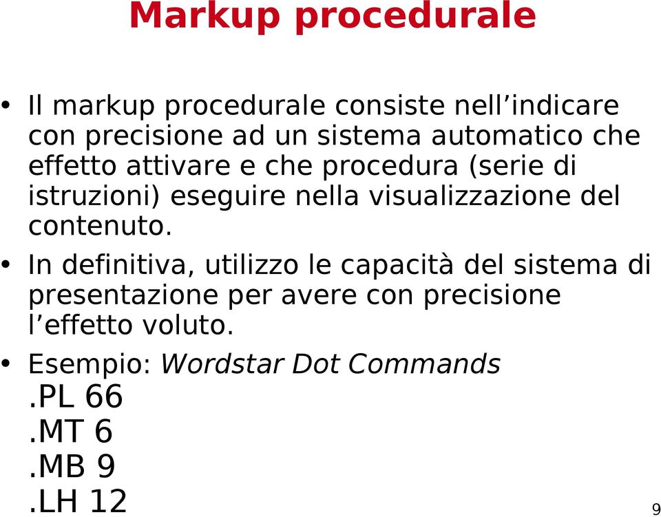 visualizzazione del contenuto.