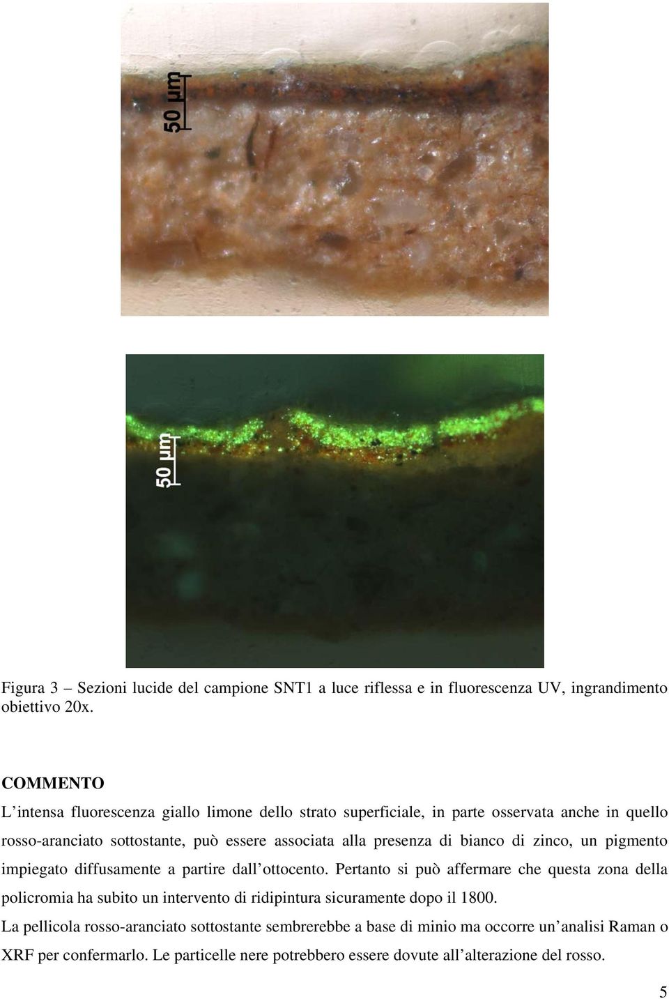 presenza di bianco di zinco, un pigmento impiegato diffusamente a partire dall ottocento.