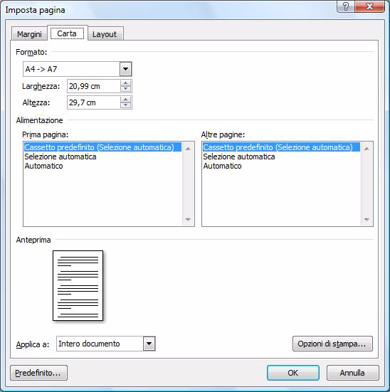 Stampa da altre applicazioni Verrà utilizzato Microsoft Word 2007 come esempio. 1 Fare clic su e su. Verrà visualizzata la finestra di dialogo [Stampa]. 2 Scegliere "Brother XX-XXXX".