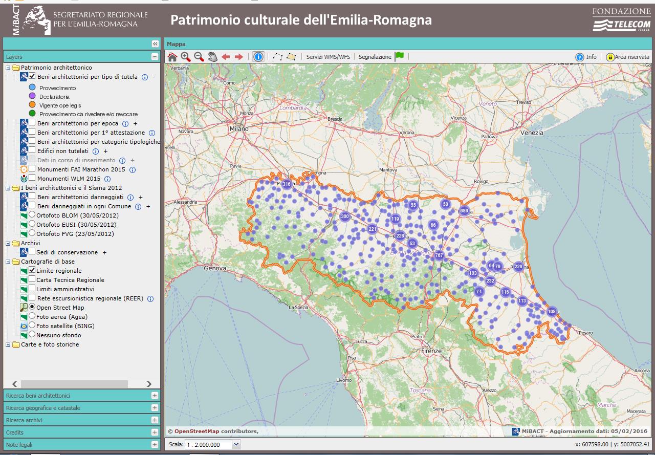 Primo caso: Beni culturali già inseriti nel WEBGIS, manca la foto del bene Sono automaticamente riconosciuti come Beni culturali (e quindi inseriti nel webgis) gli edifici con più di 70 anni