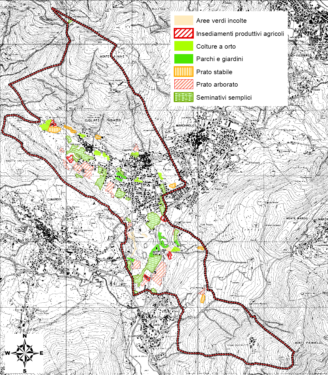 Coerenza delle previsioni di PGT con gli ambiti agricoli del PTCP Il PTCP della provincia di Varese identifica per il territorio la classificazione delle aree agricole in Ambiti agricoli strategici