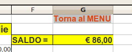 Fogli di lavoro e MENU La prima funzione implementazione riguarda l'uso di diversi fogli di lavoro, 1 per le entrate e molti per le uscite, collegati al foglio di lavoro principale chiamato MENU.