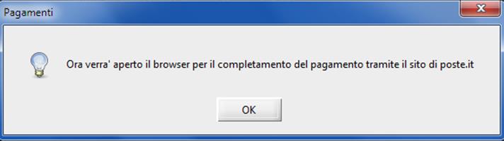 it, dopo aver premuto il pulsante Firma e Invia Richiesta Pagamento appare il popup come da Figura 9 e successivamente il PSP verificherà la presenza di un account con il codice fiscale