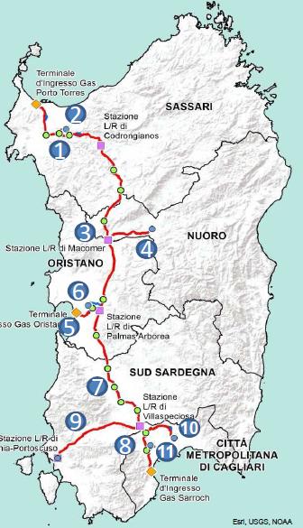 Metanizzazione della Sardegna Trasporto SGI (operante in centro Italia con 1.