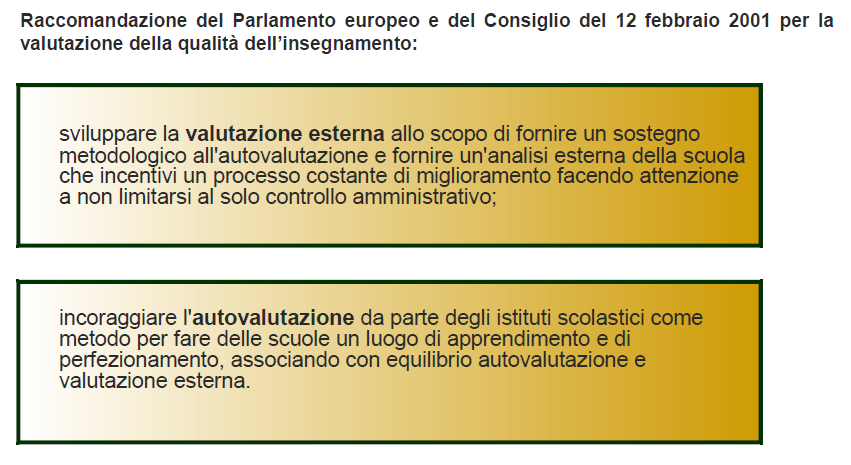 VALUTAZIONE E QUALITA