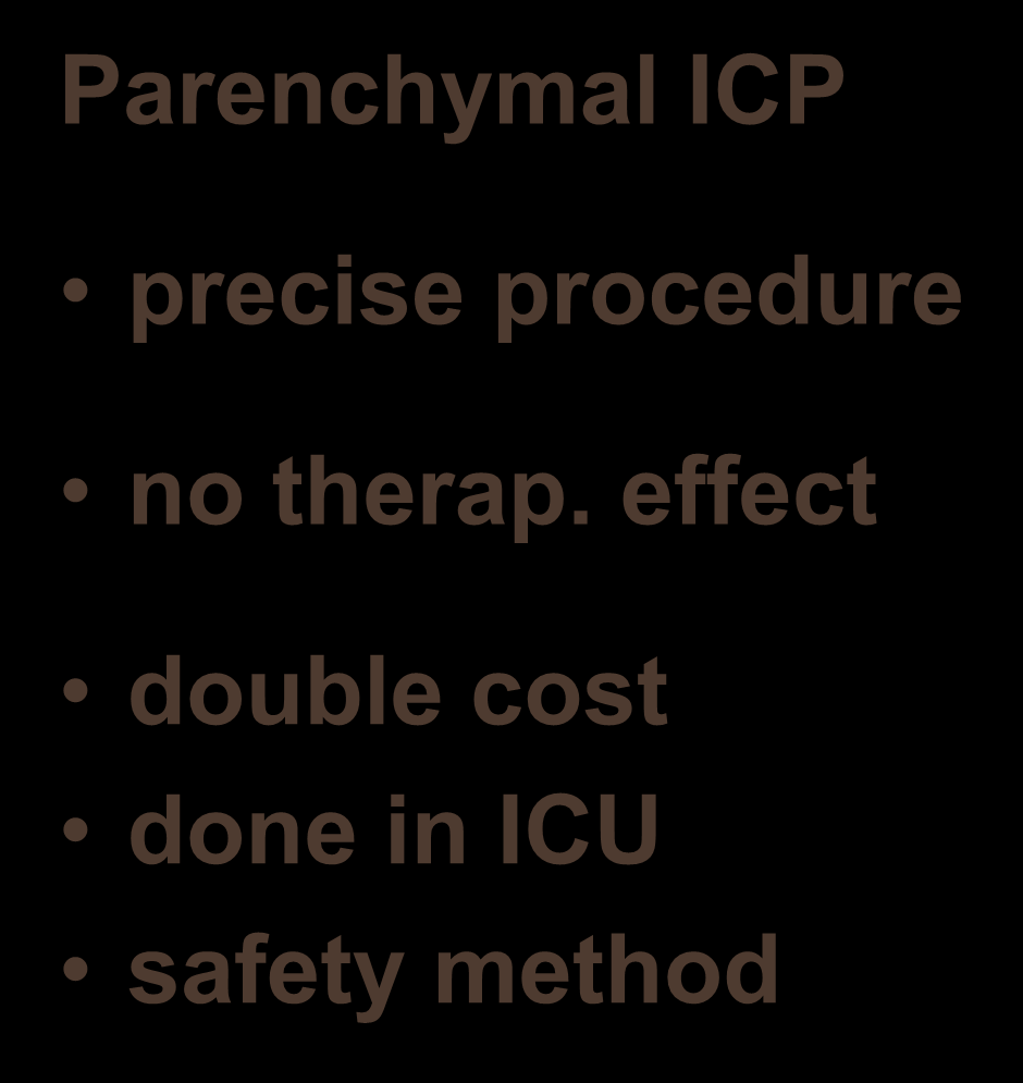 ICP Measuring Intraventricular ICP precise procedure therapeutical effect economical advantage