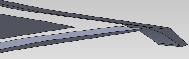 Ottimizzazione 0 Weight chiudo il profilo dell ala nella parte posteriore e lo allungo davanti, dove viene raccordato con un raggio di 2 mm; costruisco attorno al profilo un condotto spesso 0,7 mm in