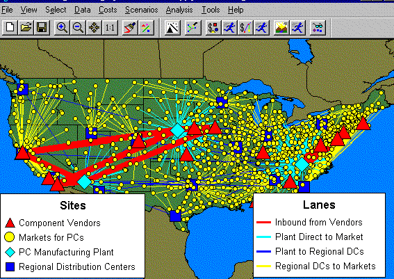 Configurazione del sistema logistico NODI ARCHI Analisi dell assorbimento geografico I software G.I.S.