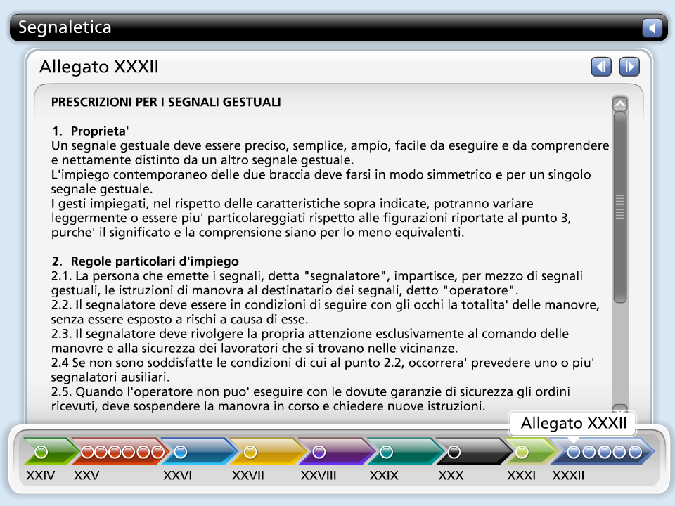 XXXIIAllegato XXXII PRESCRIZIONI PER I SEGNALI GESTUALI 1.