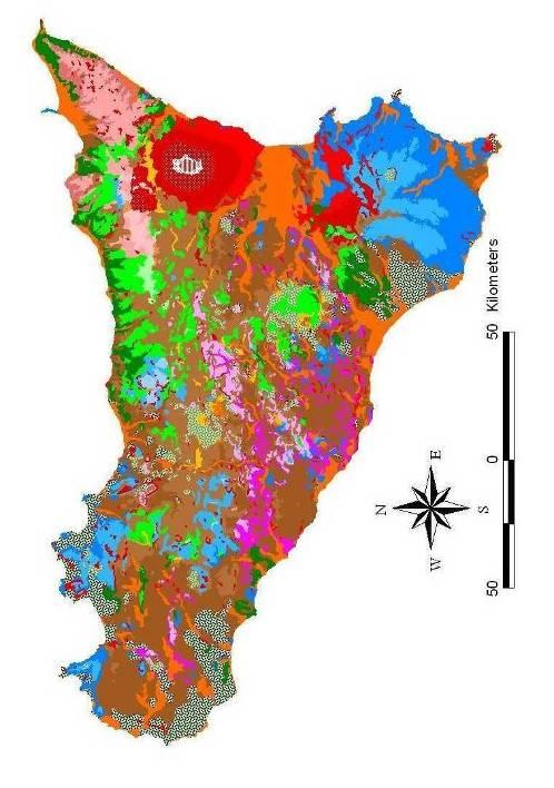 Territorio Per la redazione della Carta delle aree ecologicamente omogenee, il territorio regionale è stato caratterizzato in funzione della litologia e delle caratteristiche bioclimatiche