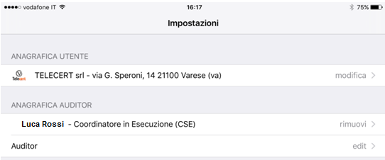 Inserimento anagrafica PER INSERIRE I DATI DELLO STUDIO / AZIENDA PER RIMUOVERE UN AUDITOR PRECEDENTEMENTE INSERITO PER AGGIUNGERE