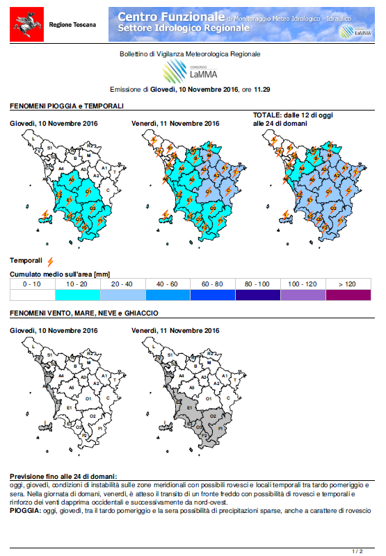 per LA PIOGGIA: CUMULATO MEDIO: Bollettino Vigilanza Meteo Quantità di pioggia che cade su tutta o su una parte preponderante dell'area di allerta CUMULATO MASSIMO: quantità massima puntuale di