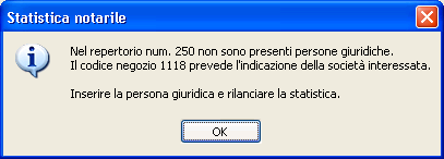 In fase di creazione del file XML il programma potrebbe segnalare alcune anomalie come: Assenza persona giuridica nel repertorio Nel repertorio indicato in relazione al codice negozio il programma