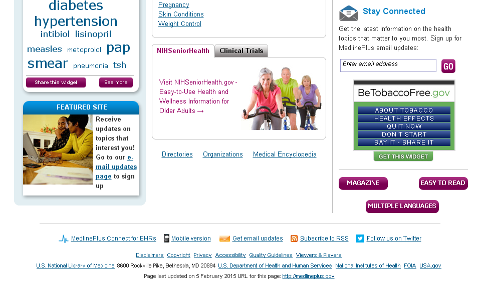 MedlinePlus: una delle principali risorse di informazioni sulla salute per pazienti,