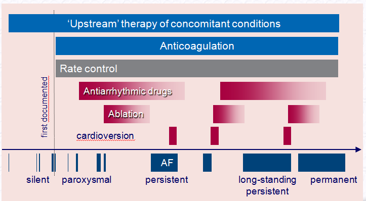 LE MANIFESTAZIONI CLINICHE DELLA FIBRILLAZIONE ATRIALE Natural time course of AF EHRA score of AF- related symptoms La reale prevalenza delle forme