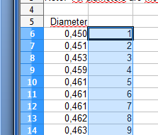 Esercitazione (3) Possiamo evitare di contare le righe sullo schermo utilizzando una serie numerica da affiancare ai valori ottenuti Inseriamo