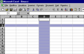 Identificazione di una cella La colonna D e la riga 3 identificano la cella D3 In una cella possono essere inseriti al più 32.767 caratteri.