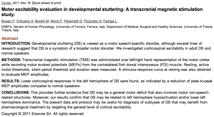 Correlazione Neurologia Articolo-guida Articolo-guida Ci riferiamo ad un paper di P. Busan et al.