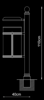 RIFIUTI DA ESTERNI MATERIALE: FUSIONE DI GHISA DIMENSIONI : D 30 cm x H 50 cm - D 11 13/16 x H