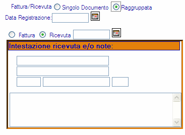 un esempio di stampa - Emissione Ricevute Fiscali/Fatture Raggruppate Il programma permette di emettere Ricevute Fiscali o Fatture (a seconda delle impostazioni presenti, ad esempio, sull anagrafica