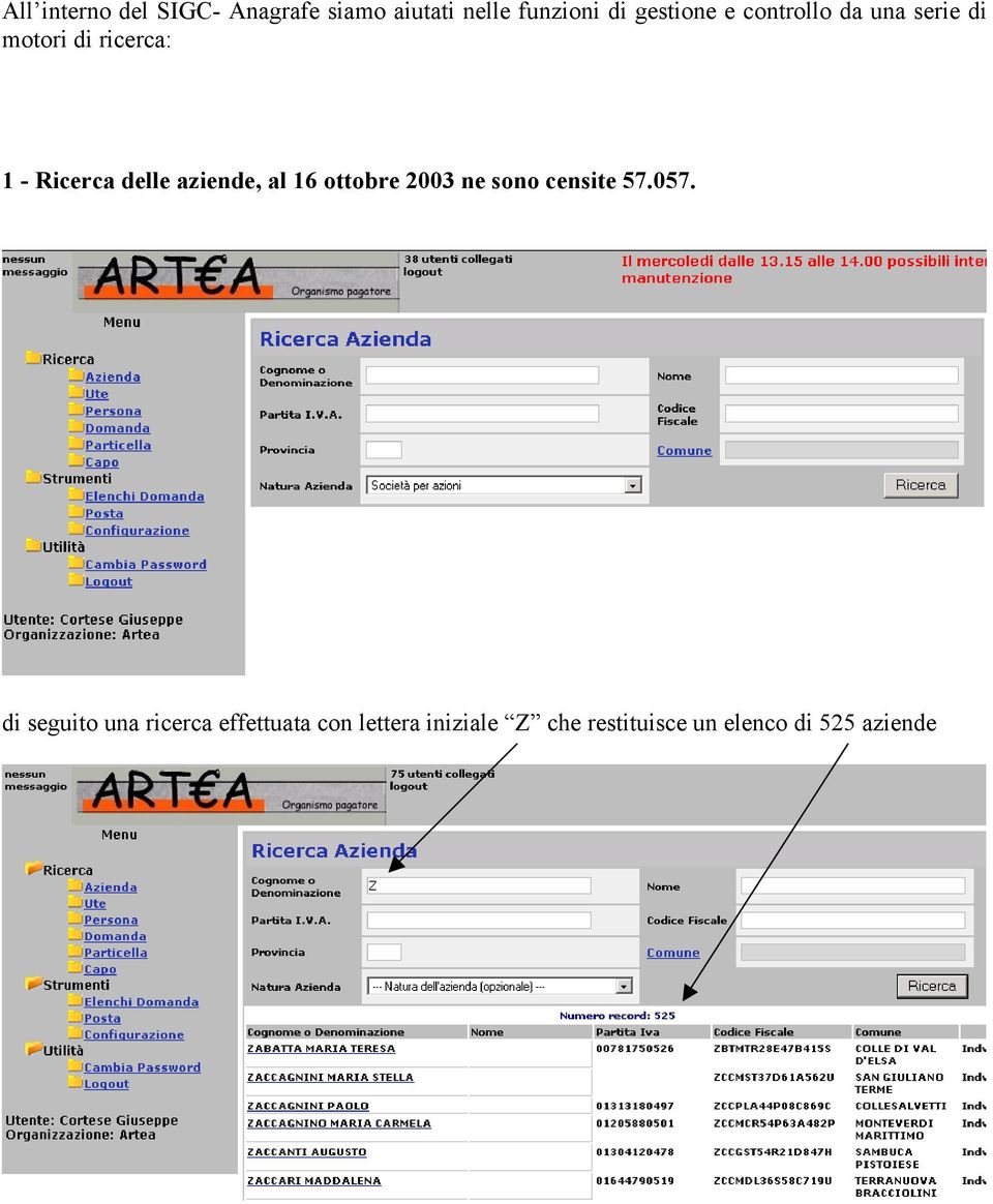 aziende, al 16 ottobre 2003 ne sono censite 57.057.