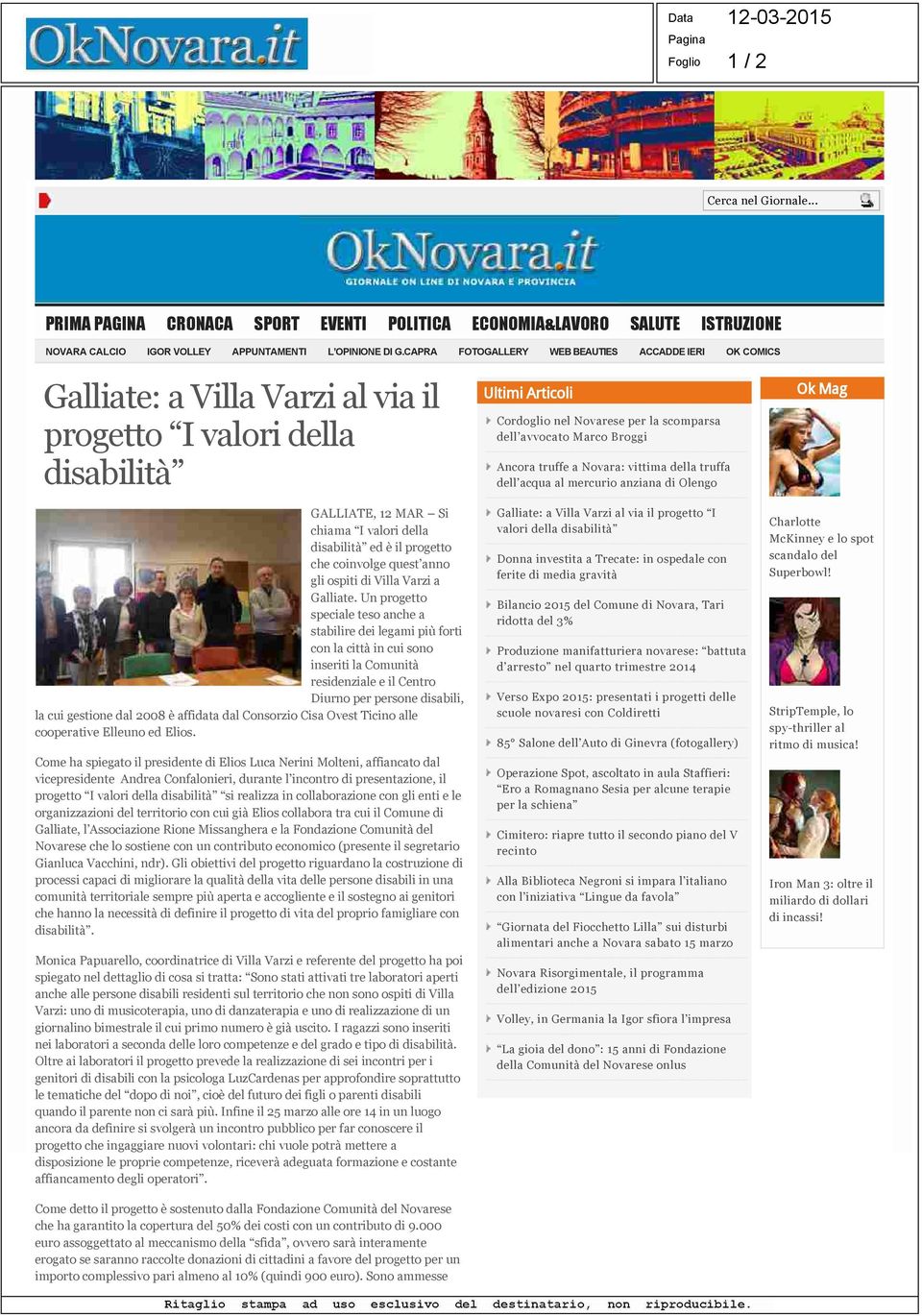 coinvolge quest anno gli ospiti di Villa Varzi a Galliate.