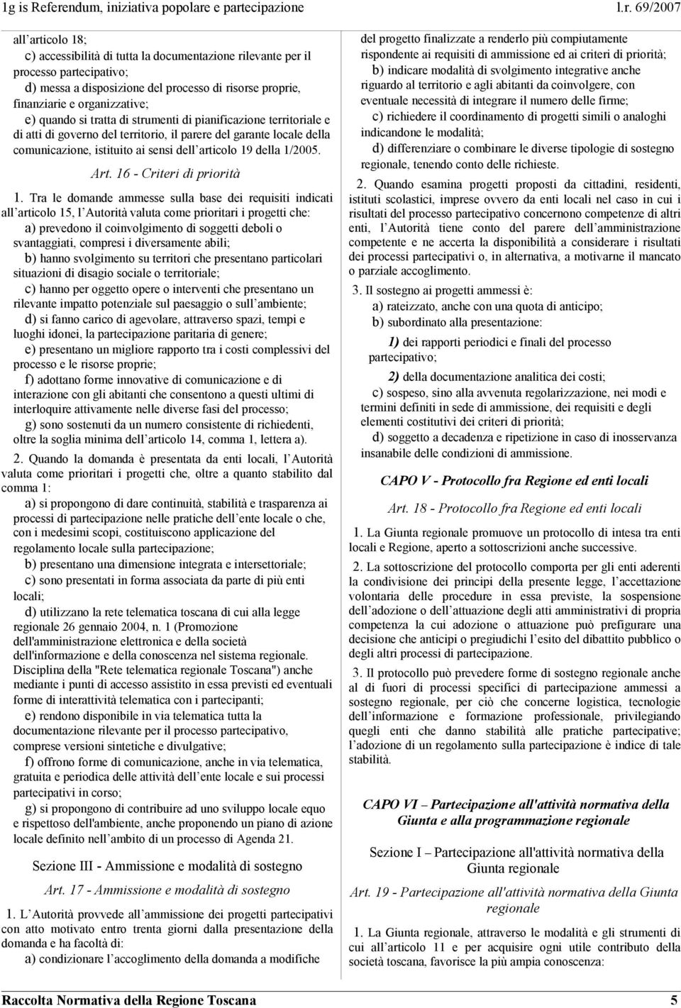 16 - Criteri di priorità 1.