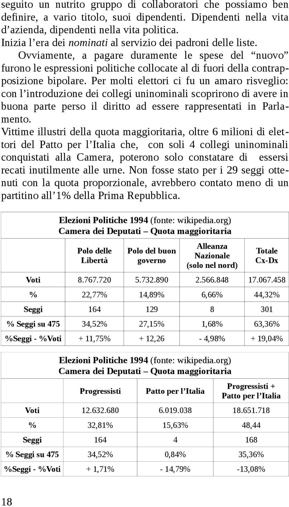 Per molti elettori ci fu un amaro risveglio: con l introduzione dei collegi uninominali scoprirono di avere in buona parte perso il diritto ad essere rappresentati in Parlamento.