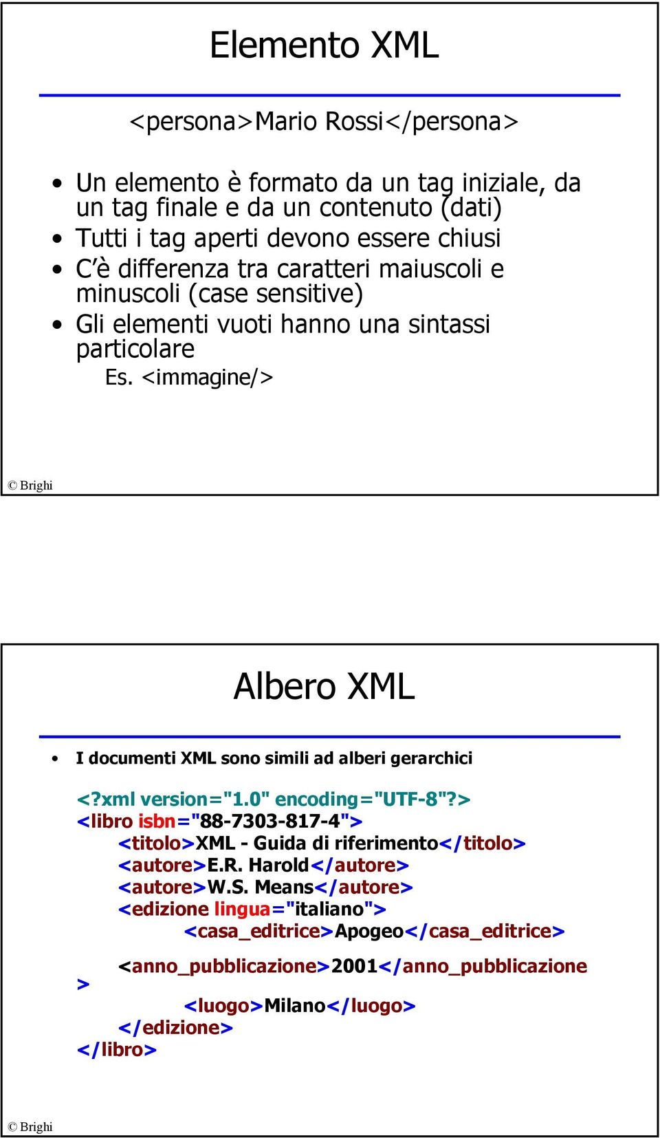 <immagine/> Albero XML I documenti XML sono simili ad alberi gerarchici <?xml version="1.0" encoding="utf-8"?