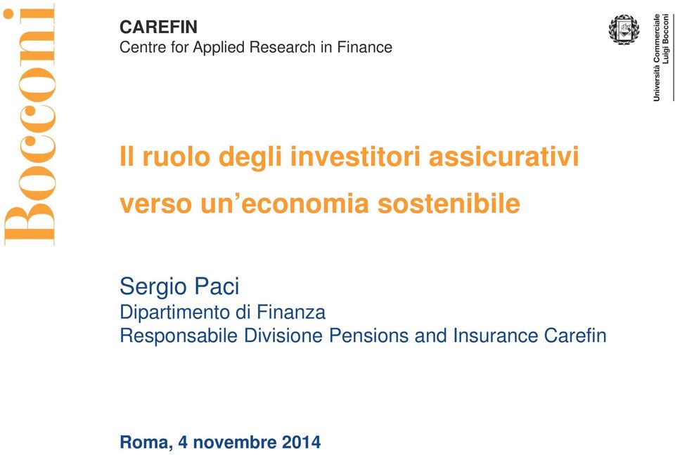 Dipartimento di Finanza Responsabile